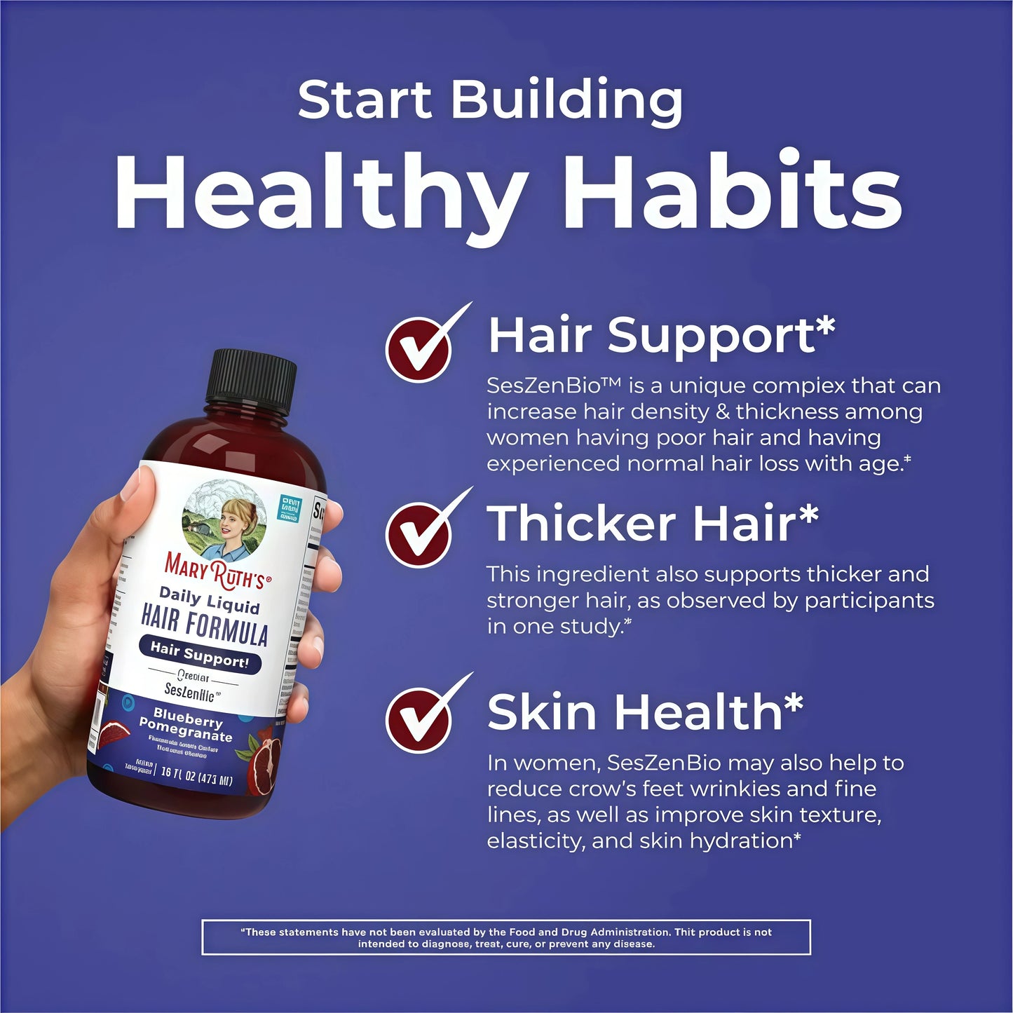 MaryRuth's Advanced Hair Care Bundle - Daily Liquid Hair Formula 16 oz & Hair Growth Max Liposomal 15.22 oz