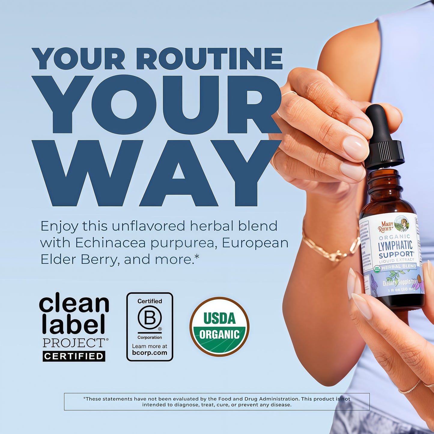 MARYRUTH'S Organic Lymphatic Support Liquid Drops, Herbal Blend, Non-GMO | USDA Organic, Herbal Blend with Echinacea & Elderberry, Blue Vervain, Vegan, Alcohol-Free, Non-GMO