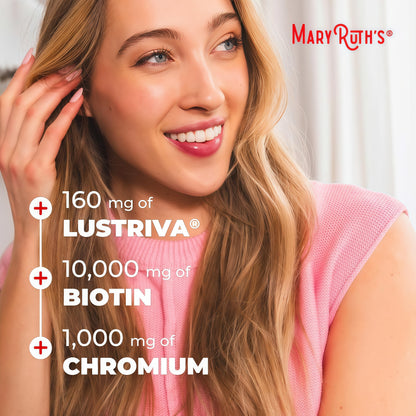 MARYRUTH'S Liquid Multivitamin + Hair Growth, Clinically Thicker Hair, 30oz | Clinically Tested in Women for Thicker Hair & Facial Wrinkles, Ages 18+