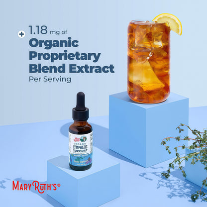 MARYRUTH'S Organic Lymphatic Support Liquid Drops, Herbal Blend, Non-GMO | USDA Organic, Herbal Blend with Echinacea & Elderberry, Blue Vervain, Vegan, Alcohol-Free, Non-GMO