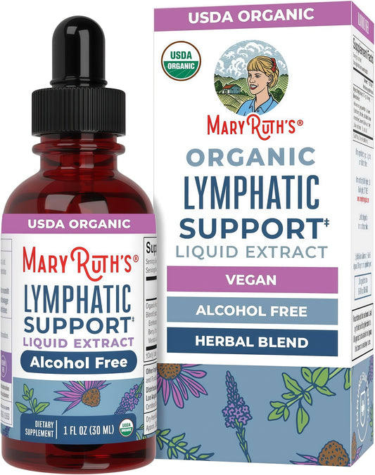 MARYRUTH'S Organic Lymphatic Support Liquid Drops, Herbal Blend, Non-GMO | USDA Organic, Herbal Blend with Echinacea & Elderberry, Blue Vervain, Vegan, Alcohol-Free, Non-GMO
